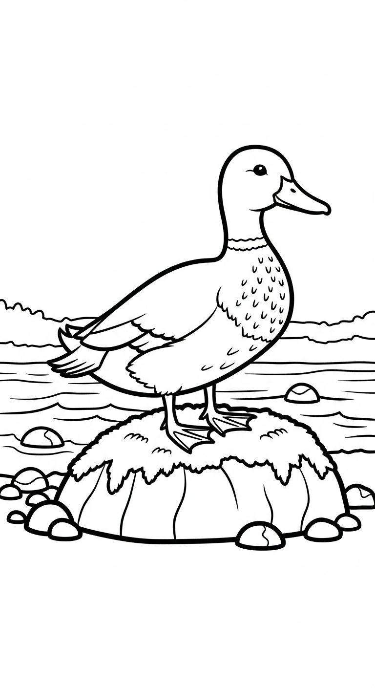 tranh tô màu con vịt cho bé tải miễn phí
