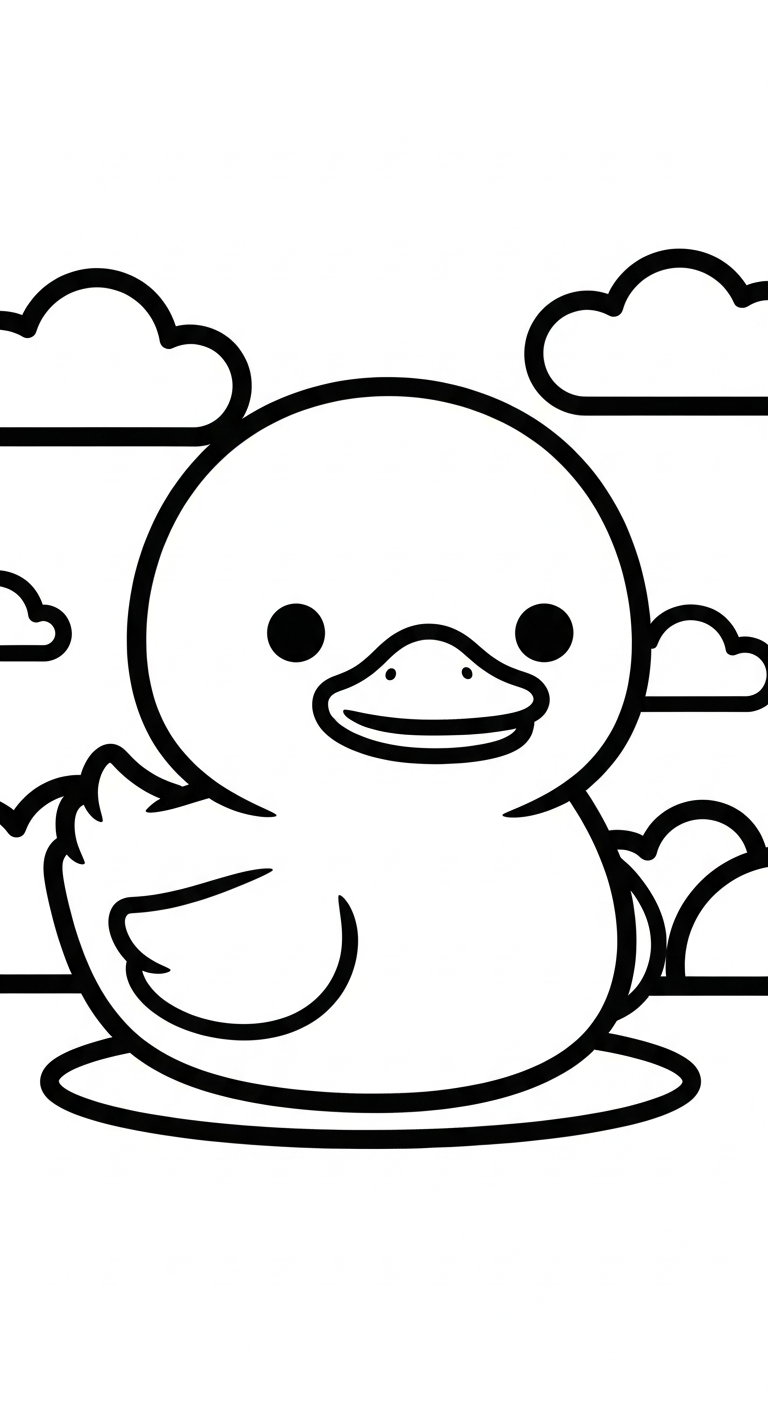 mẫu in hình tô màu con vịt cho bé