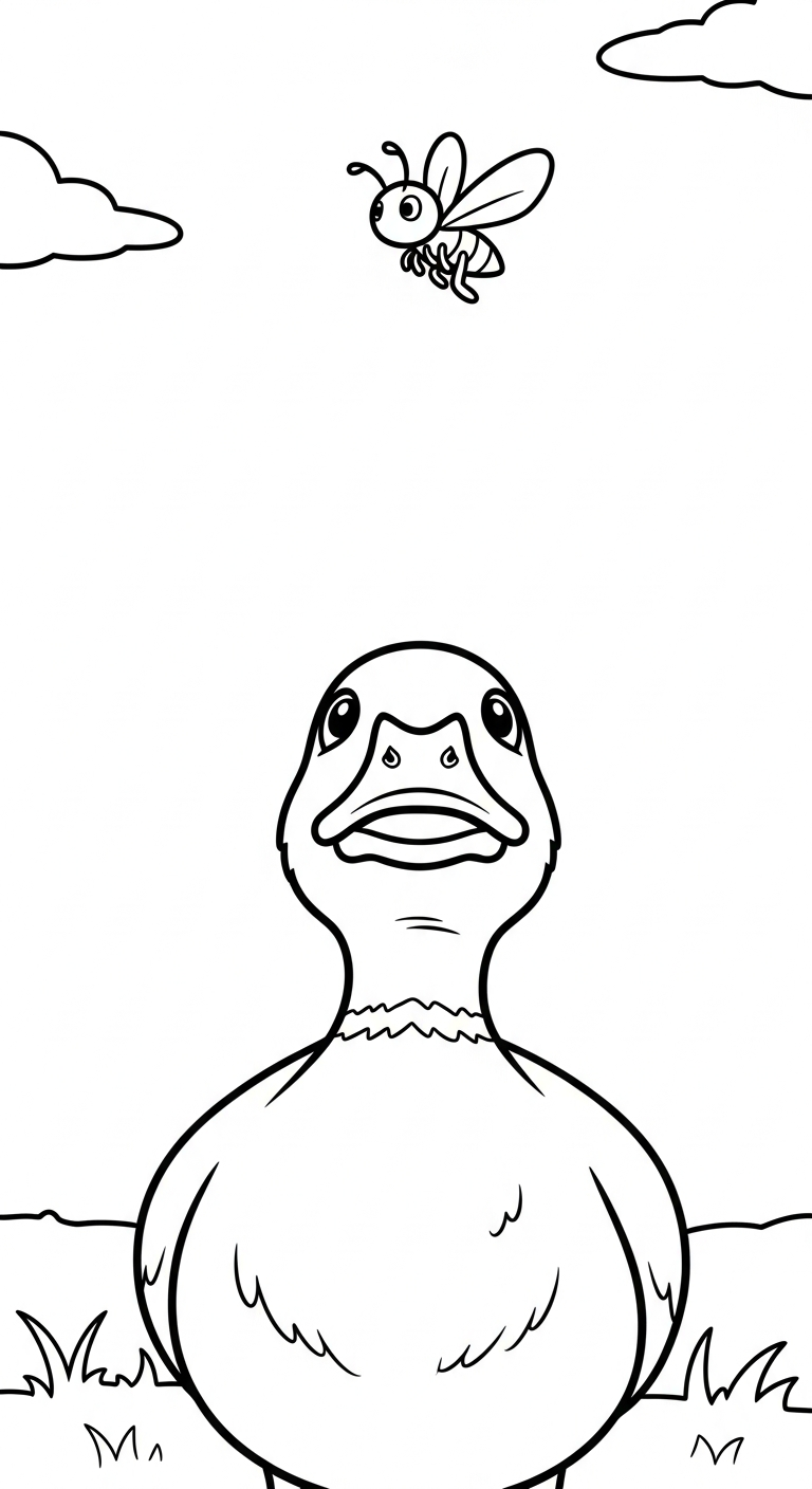 hình tô màu con vịt cho bé 4 tuổi