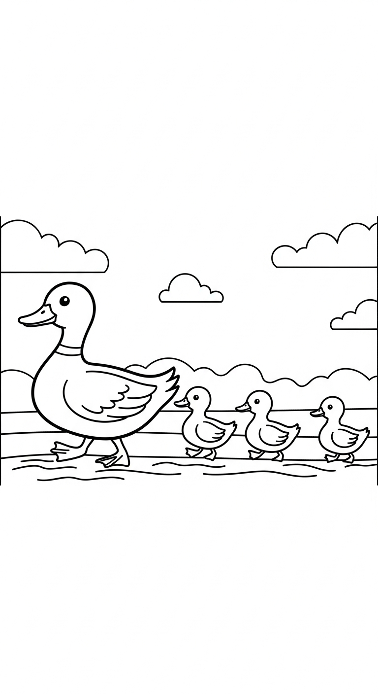 tranh tô màu con vịt cho bé 3 tuổi