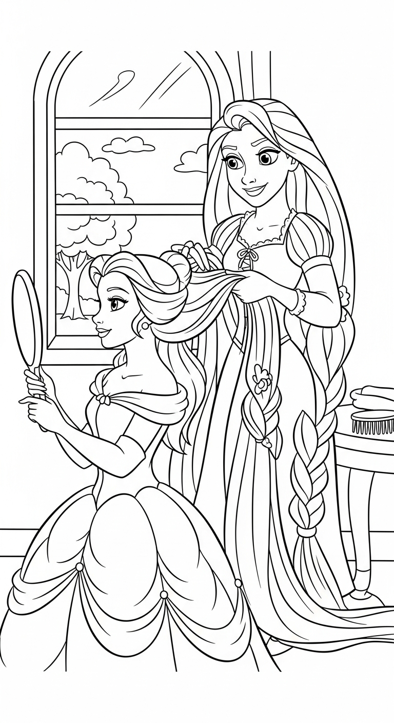 hình tô màu công chúa disney cho bé 4 tuổi