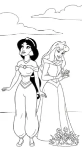 in hình tô màu công chúa disney cho bé 6 tuổi