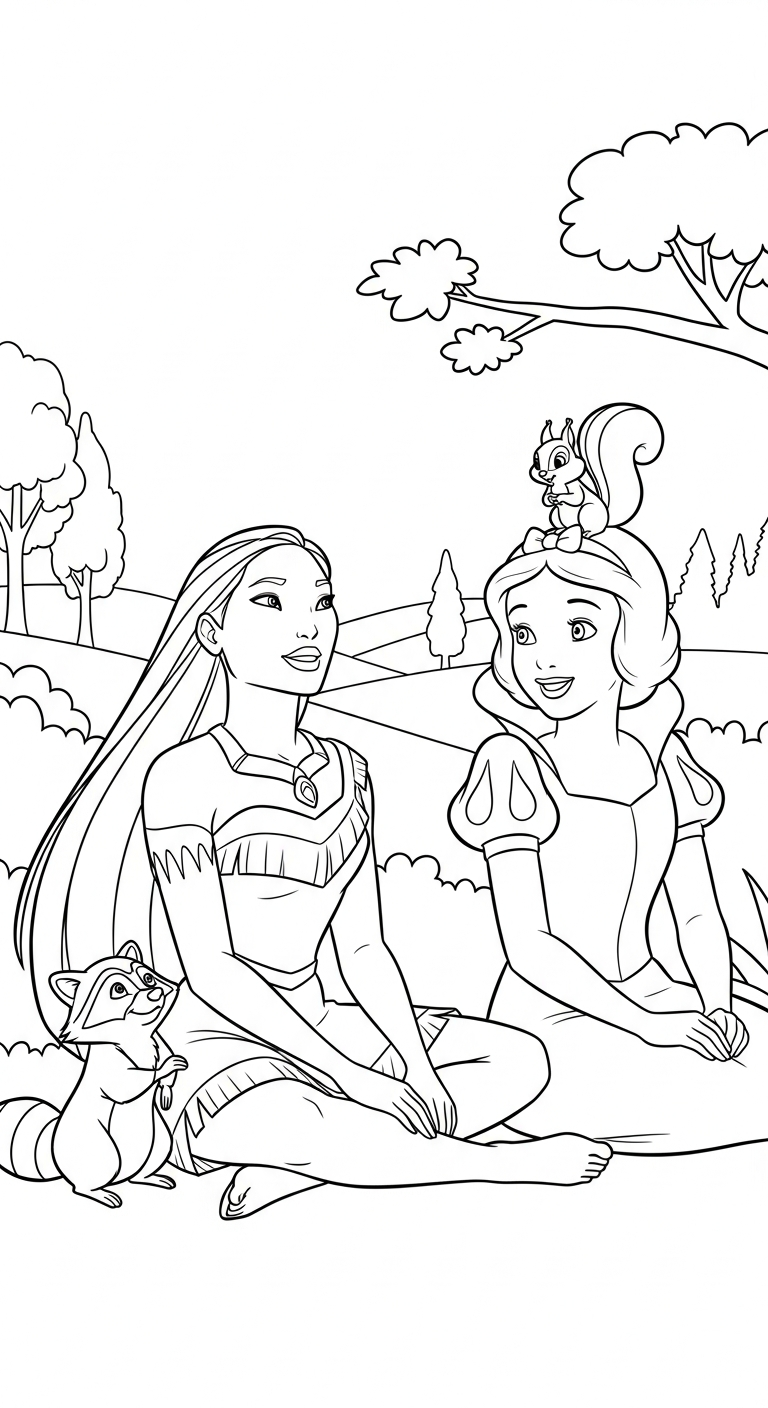 in hình tô màu công chúa disney cho bé 7 tuổi
