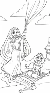 tranh tô màu công chúa disney cho bé 6 tuổi miễn phí