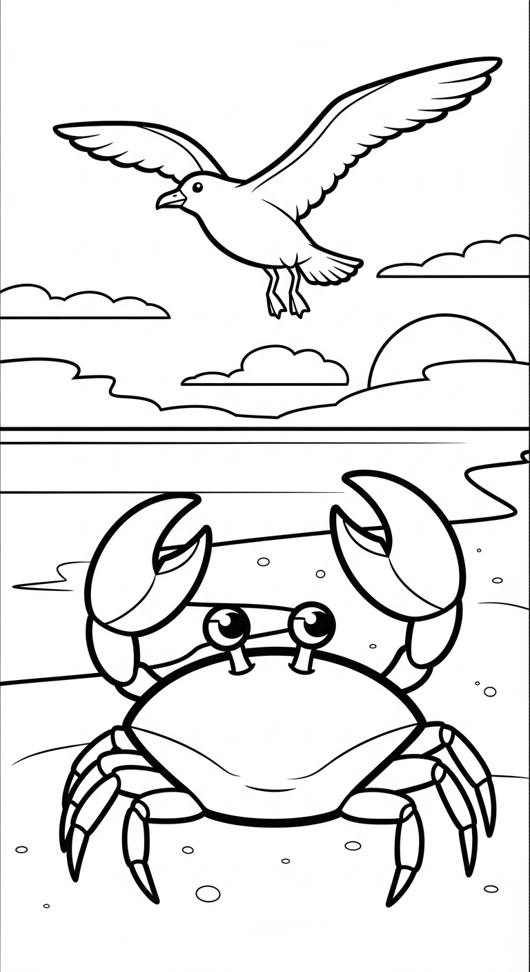 tranh tô màu cua cho bé tải miễn phí