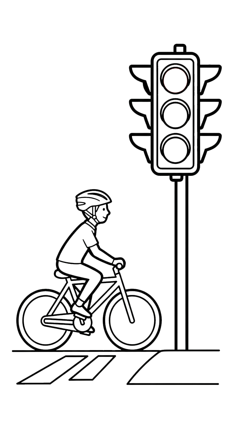 tranh tô màu đèn giao thông cho bé 5 tuổi