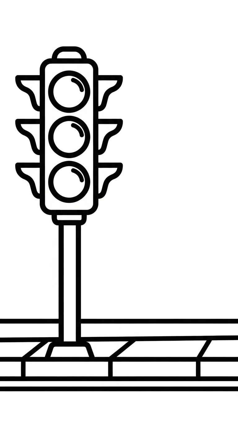 in tranh tô màu đèn giao thông khổ A4