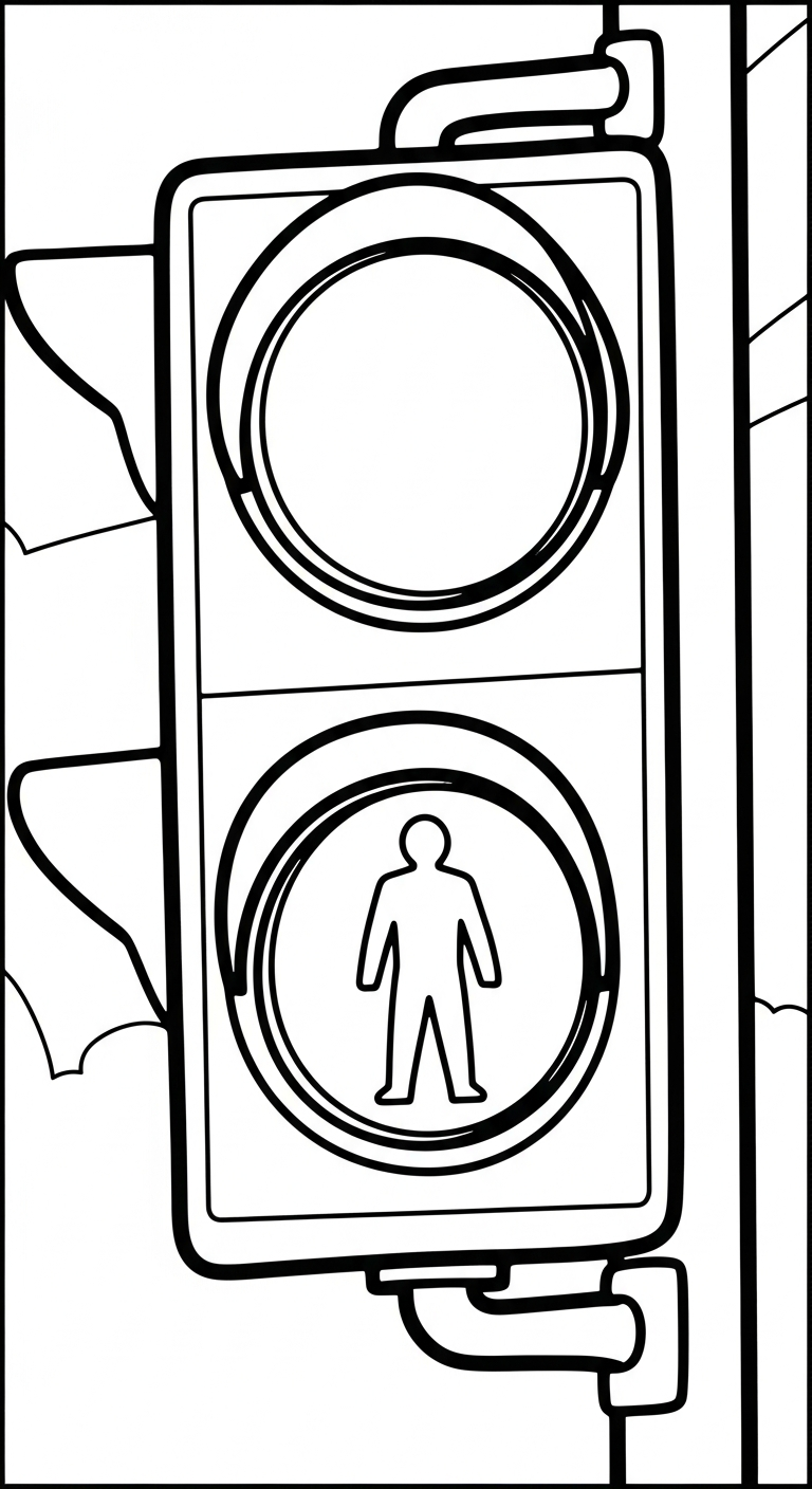 tải hình tô màu đèn giao thông cho bé