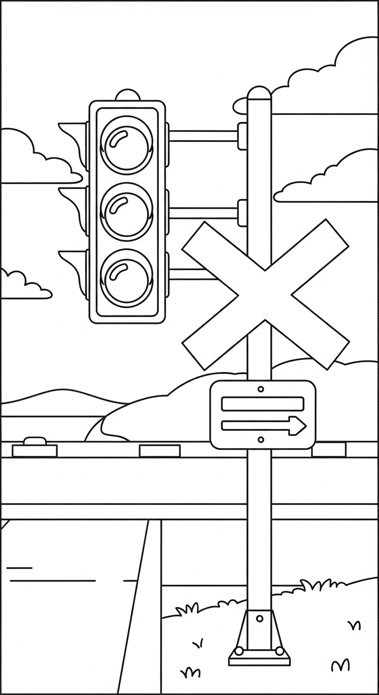 file pdf hình tô màu đèn giao thông cho bé