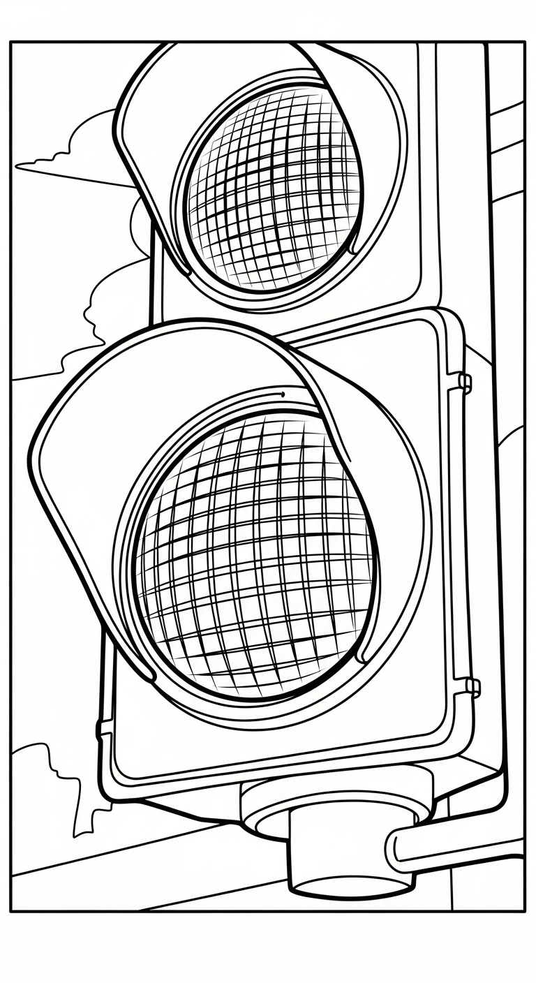 tranh tô màu đèn giao thông cho bé 6 tuổi miễn phí