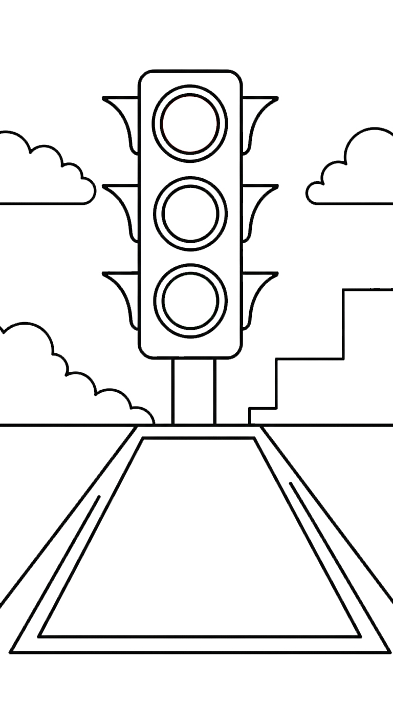 hình tô màu đèn giao thông cho bé 6 tuổi