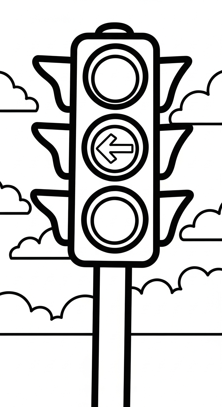 tải tranh tô màu đèn giao thông không mất tiền