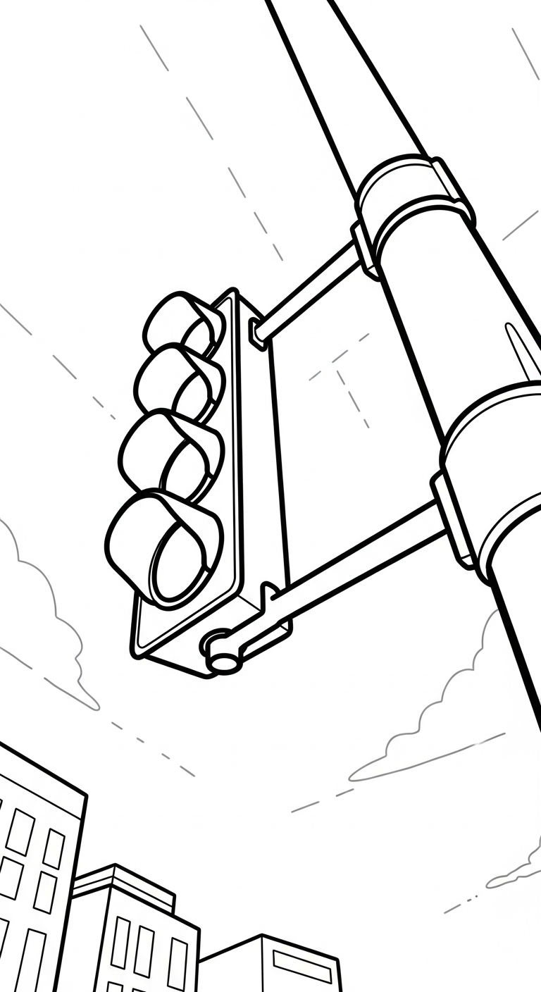 tải tranh tô màu đèn giao thông cho bé 4 tuổi