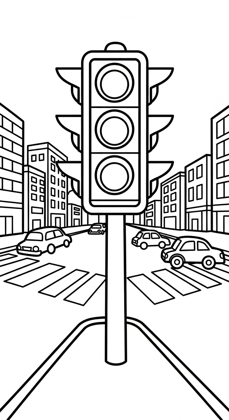 hình tô màu đèn giao thông miễn phí