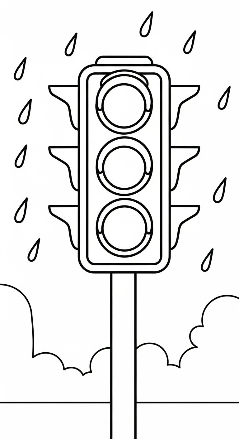 hình tô màu đèn giao thông cho bé 4 tuổi