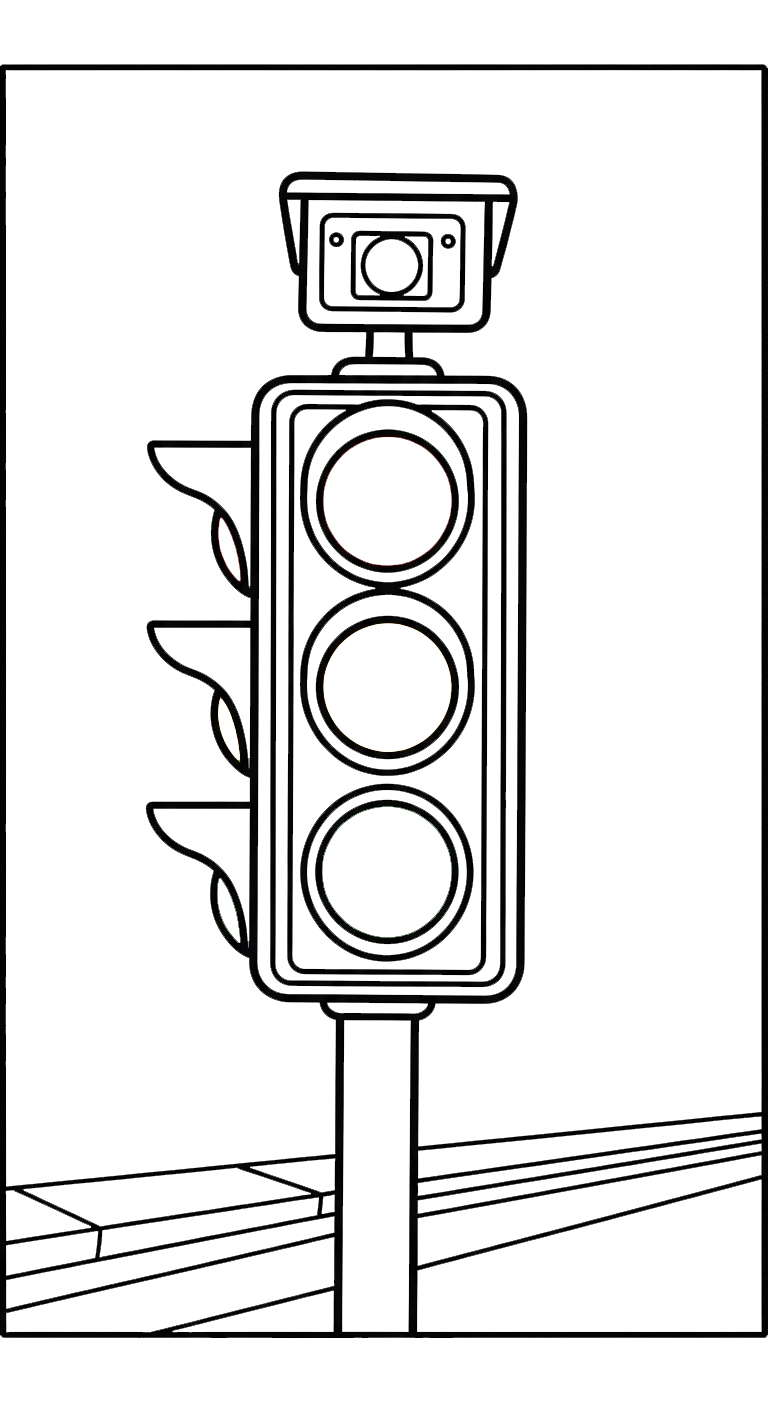 hình tô màu đèn giao thông cho bé 5 tuổi