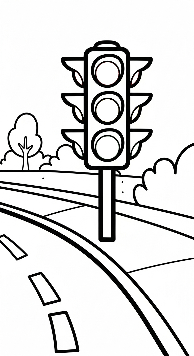 tải hình tô màu đèn giao thông cho bé 6 tuổi