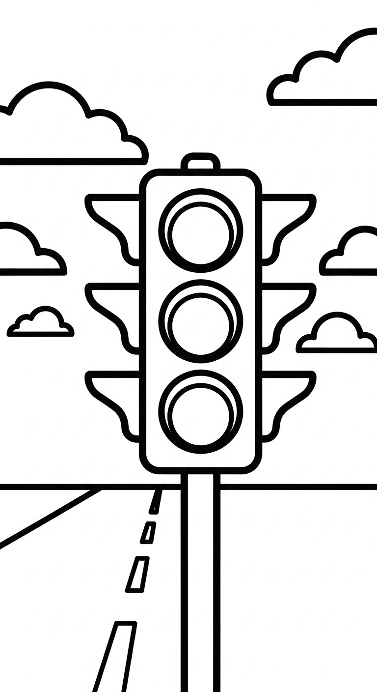 tải hình tô màu đèn giao thông cho bé 5 tuổi