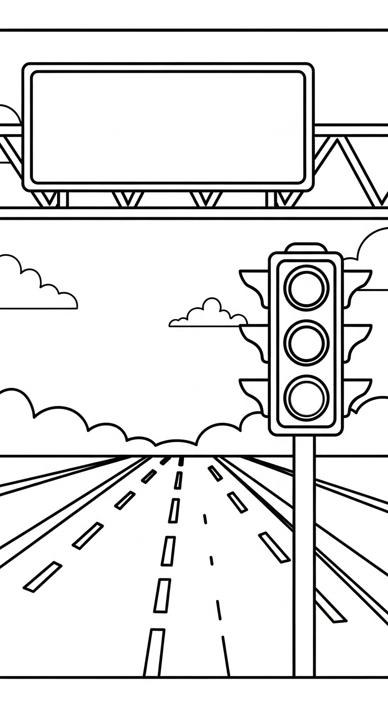 hình tô màu đèn giao thông cho bé 5 tuổi miễn phí