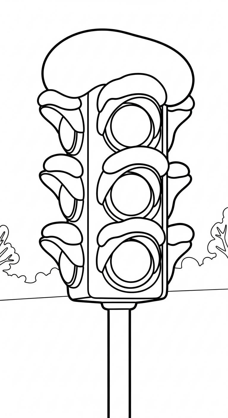 in hình tô màu đèn giao thông miễn phí