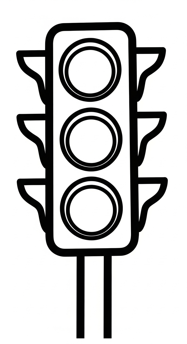 hình tô màu đèn giao thông cho bé 3 tuổi