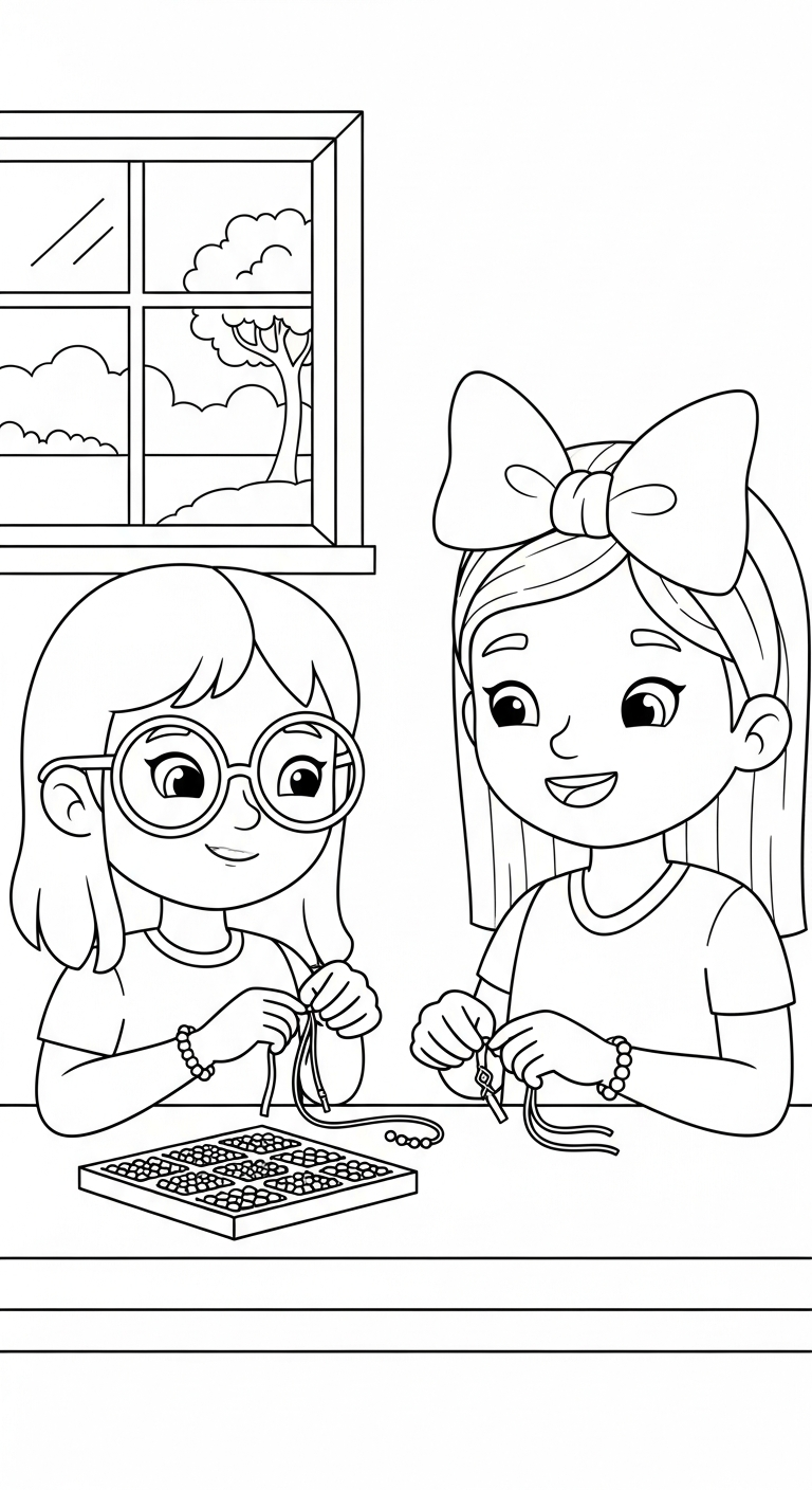 tải tranh tô màu đôi bạn thân cho bé 4 tuổi