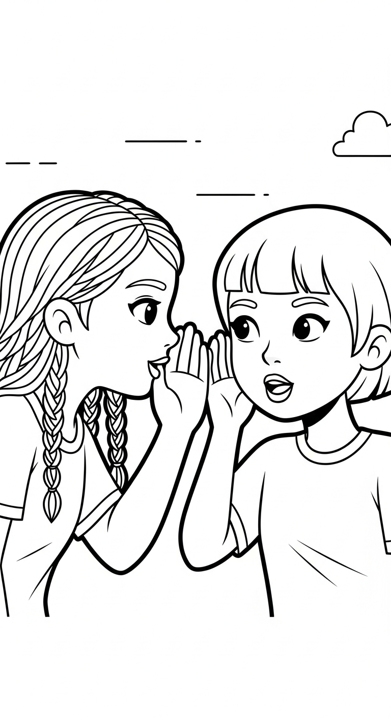 tải hình tô màu đôi bạn thân cho bé 4 tuổi