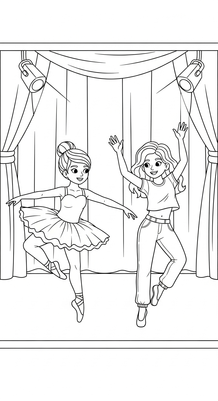 file pdf tranh tô màu đôi bạn thân cho bé