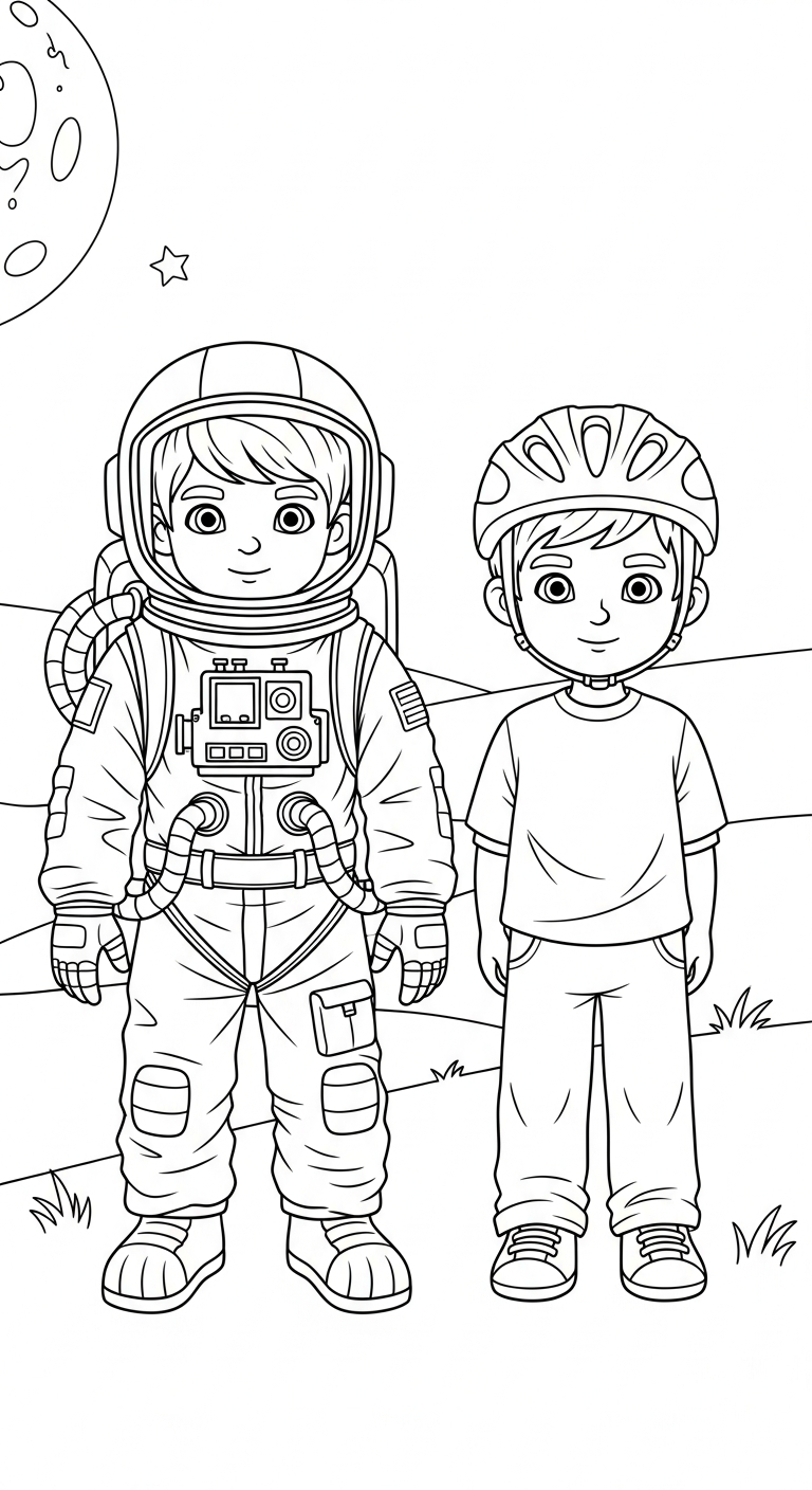 in tranh tô màu đôi bạn thân cho bé 3 tuổi