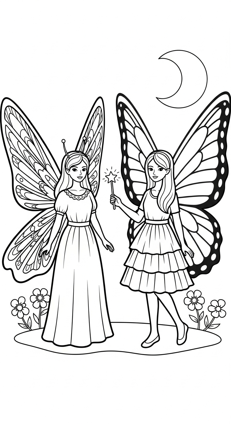 download hình tô màu đôi bạn thân cho bé