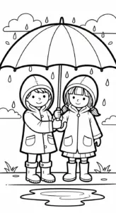 tranh tô màu đôi bạn thân miễn phí