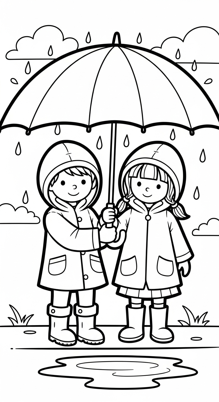 tranh tô màu đôi bạn thân miễn phí