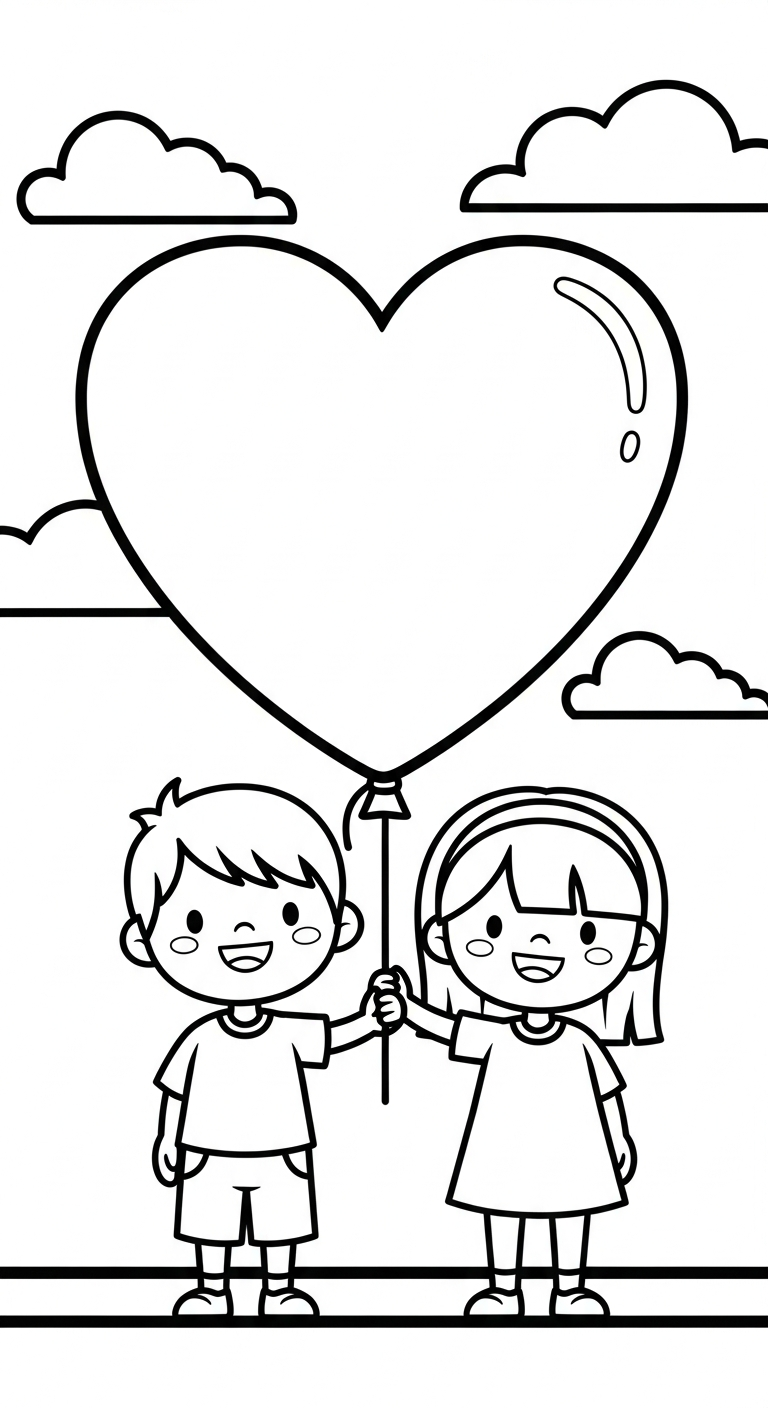 tranh tô màu đôi bạn thân cho bé 7-8 tuổi