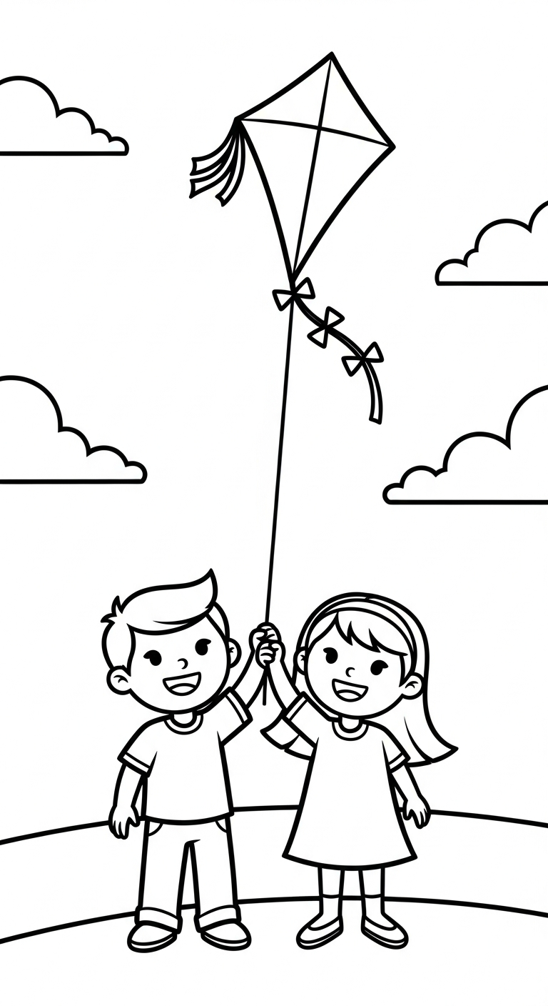 tranh tô màu đôi bạn thân cho bé 5 tuổi miễn phí 1