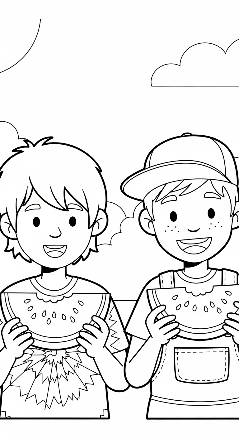 tranh tô màu đôi bạn thân cho bé 4 tuổi miễn phí