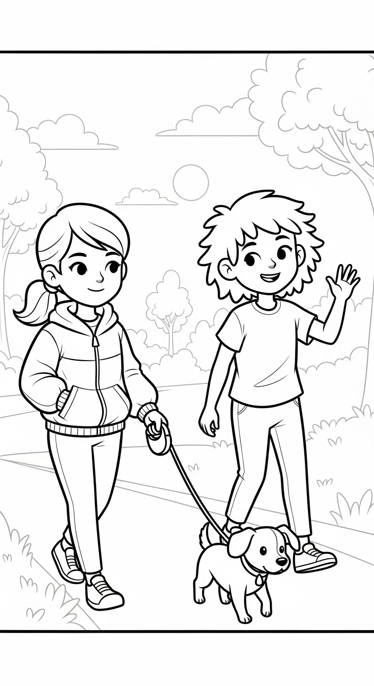 tranh tô màu đôi bạn thân tập tô