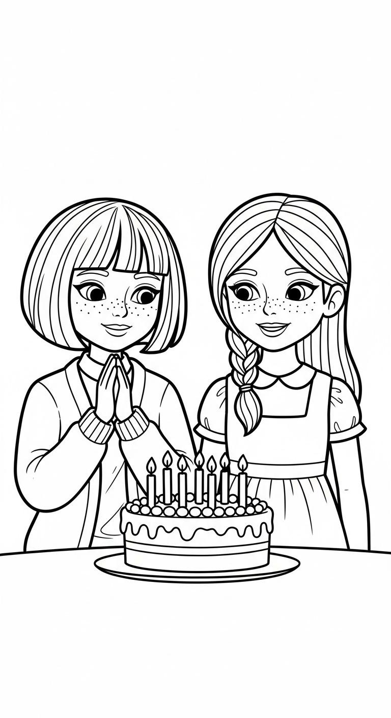 in tranh tô màu đôi bạn thân cho bé 8 tuổi 1