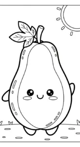 in hình tô màu đu đủ cho bé