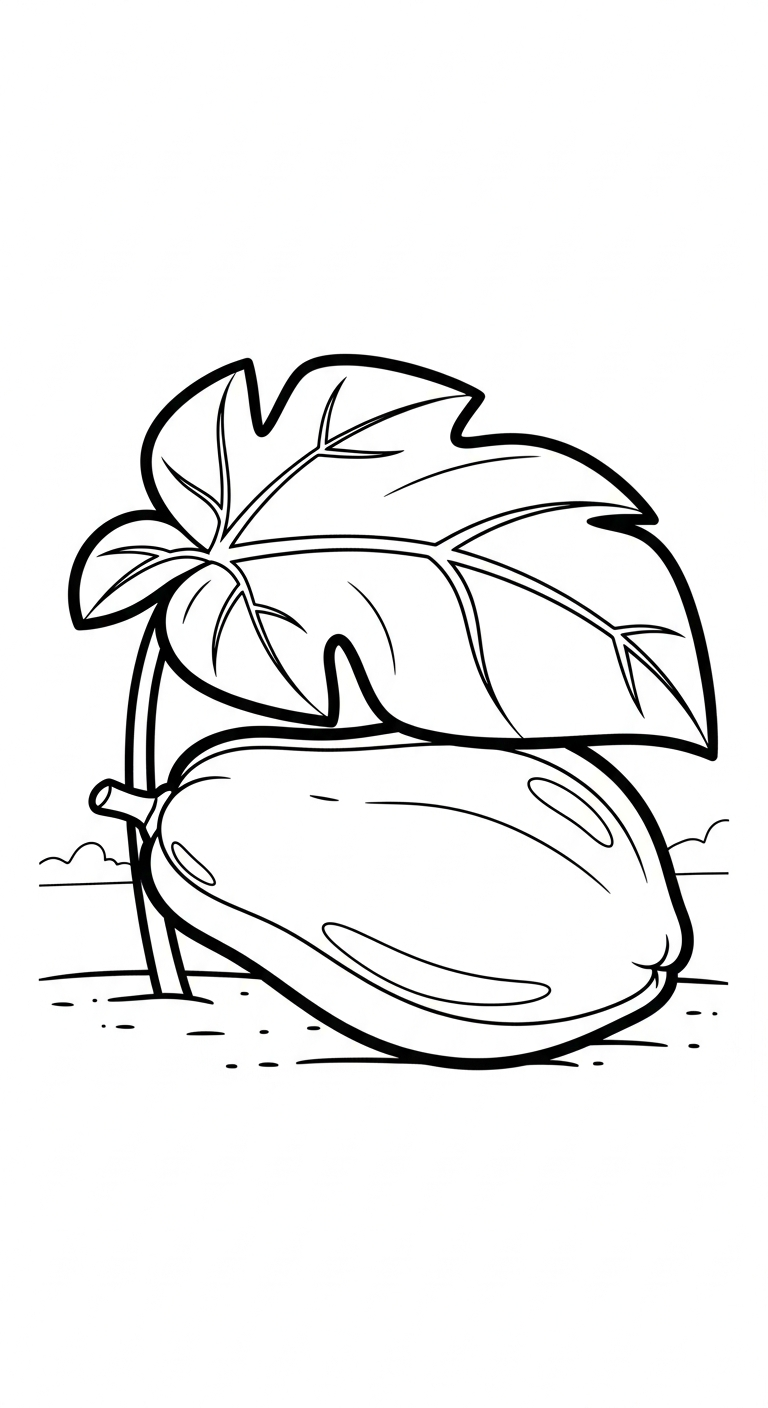 hình tô màu đu đủ rõ nét