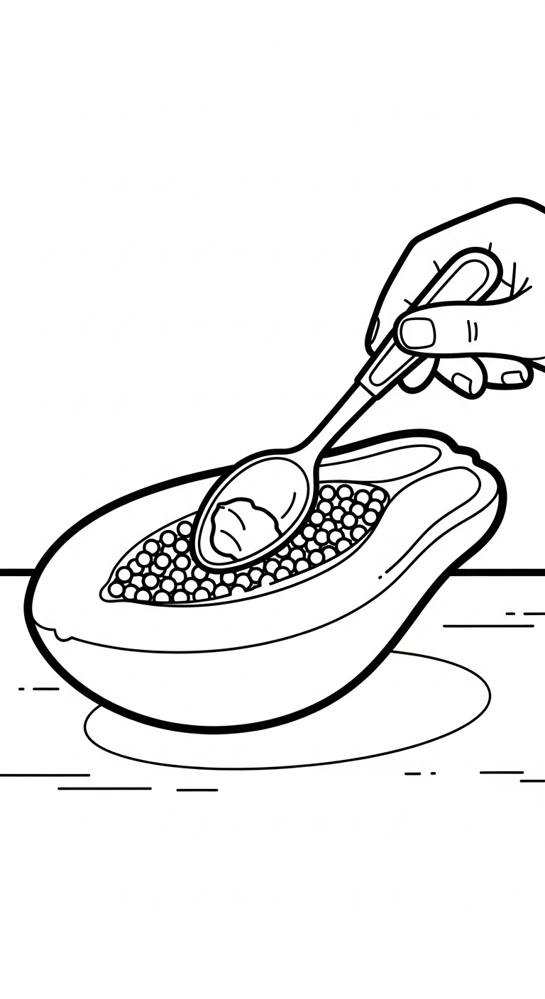 tải hình tô màu đu đủ cho bé 4 tuổi