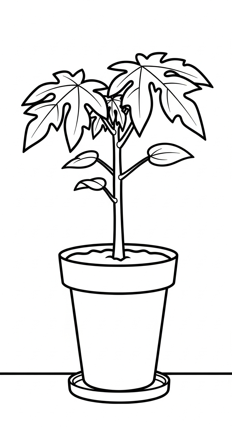 hình tô màu đu đủ cho bé 8 tuổi miễn phí