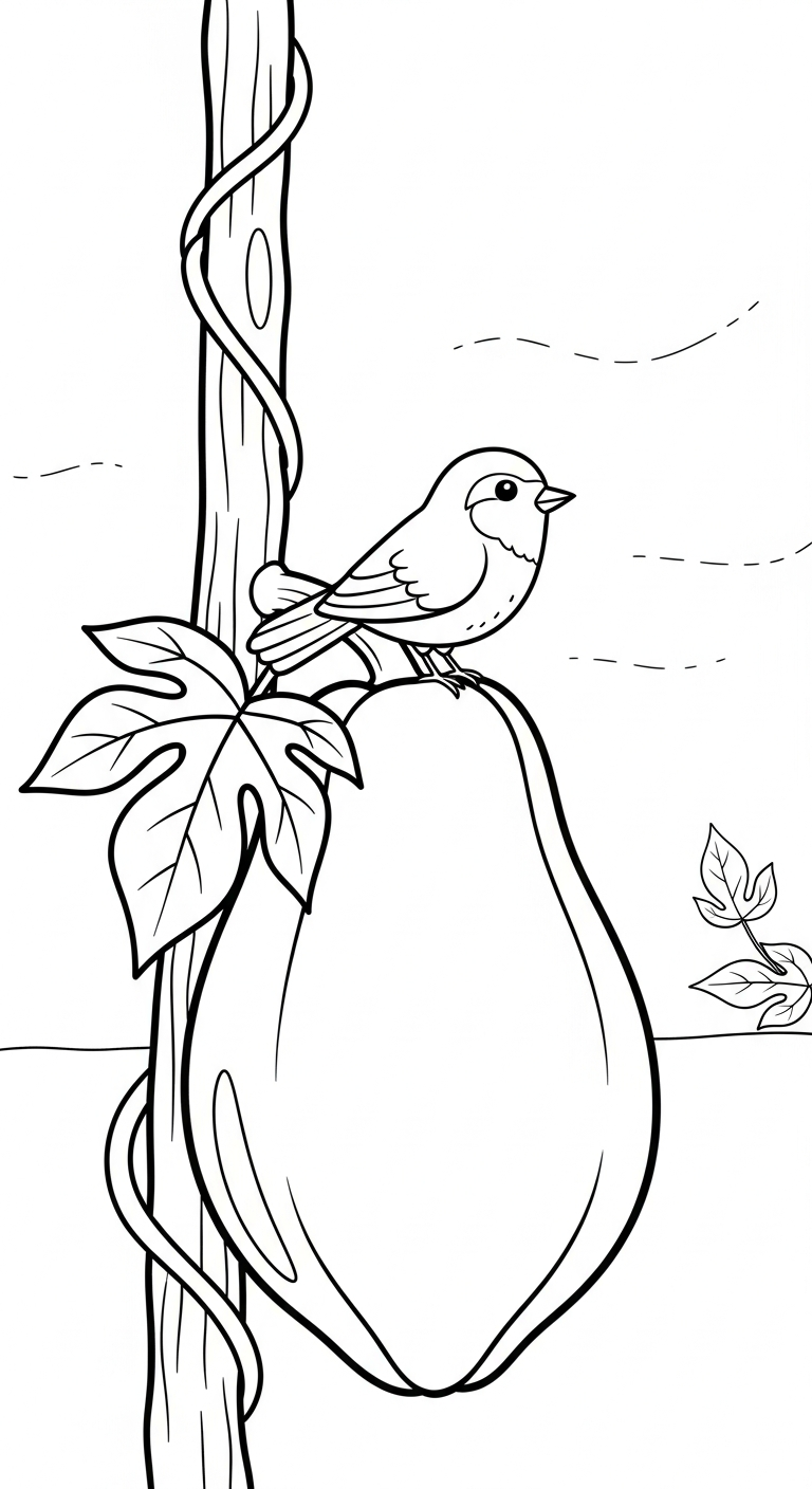 in hình tô màu đu đủ cho bé 8 tuổi 1