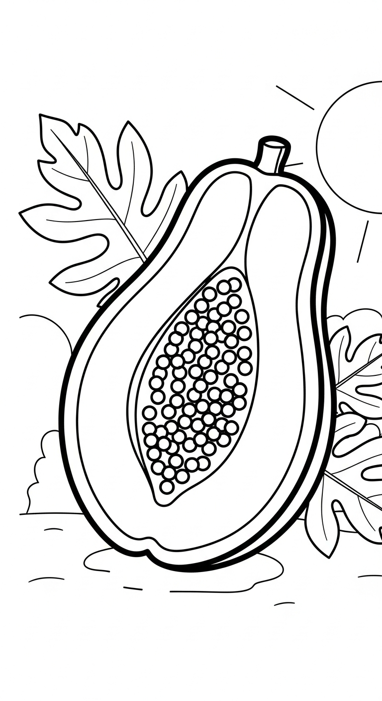 hình tô màu đu đủ cho bé mới nhất