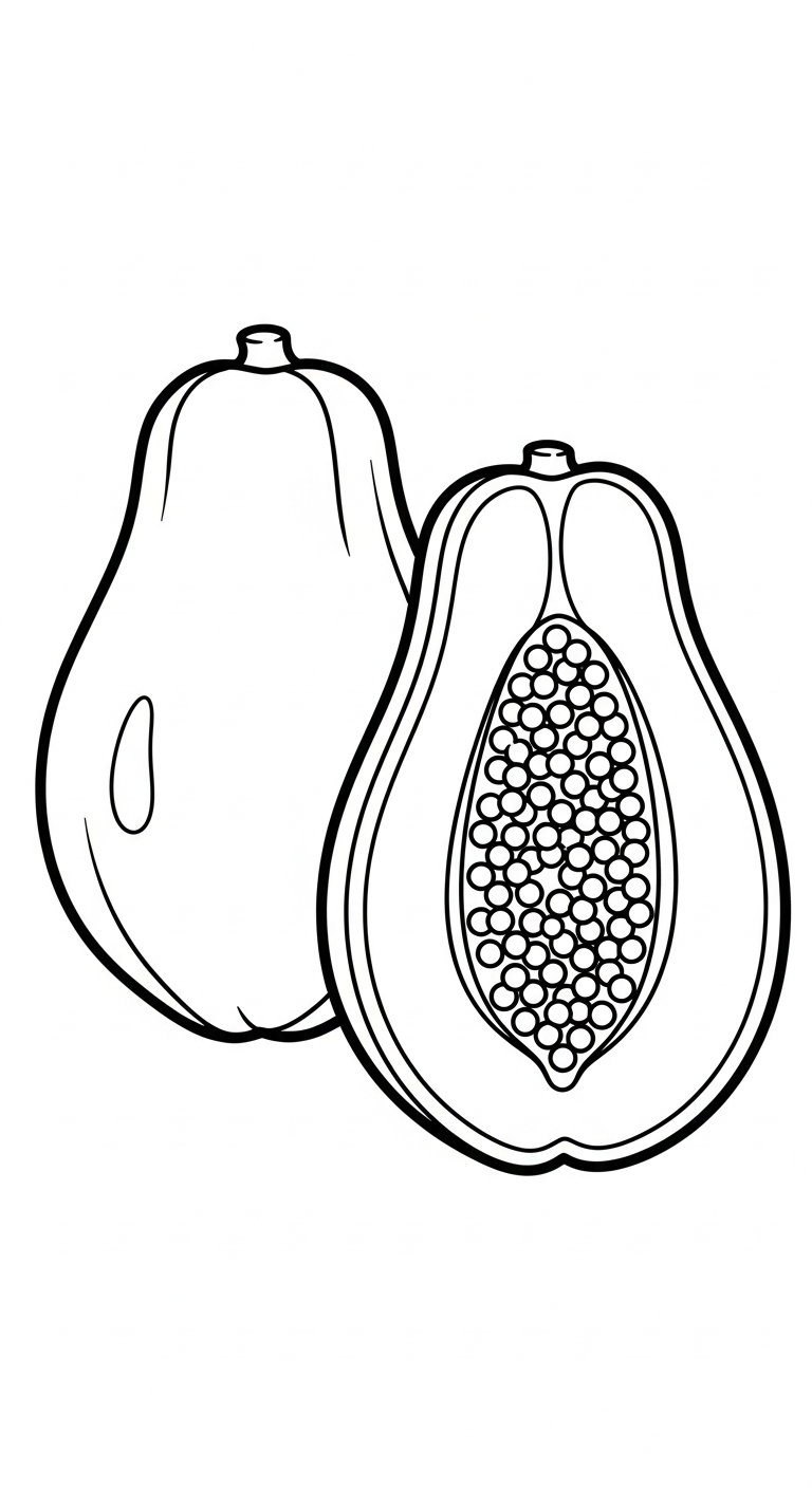 tải hình tô màu đu đủ cho bé 5 tuổi