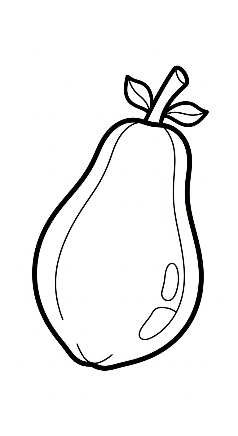 in tranh tô màu đu đủ khổ A4