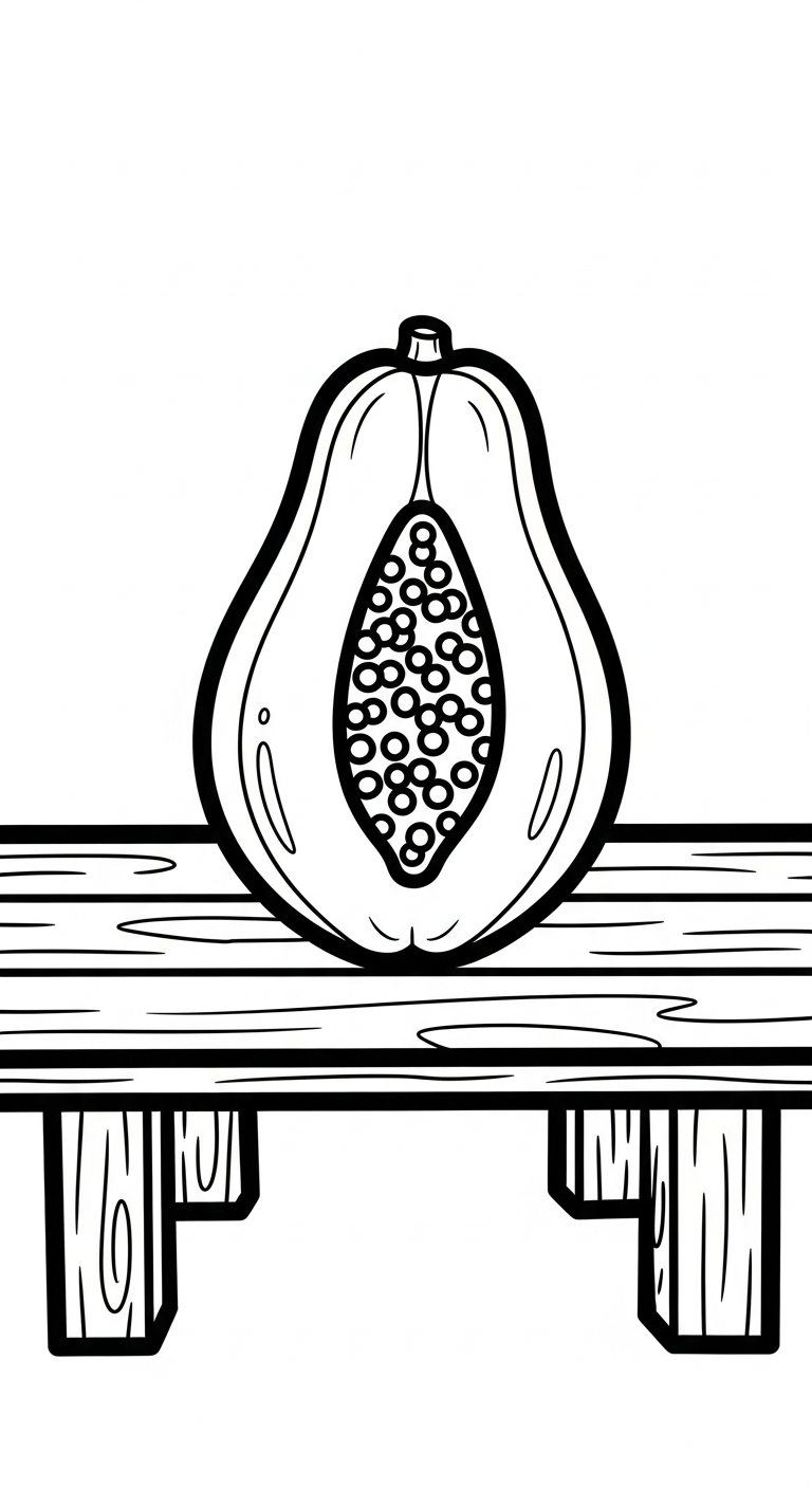 hình tô màu đu đủ tập tô