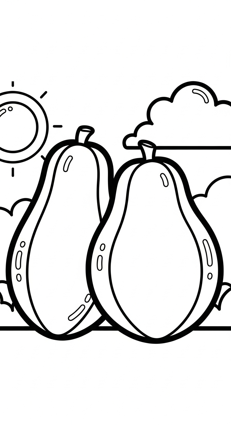 tải file tranh tô màu đu đủ