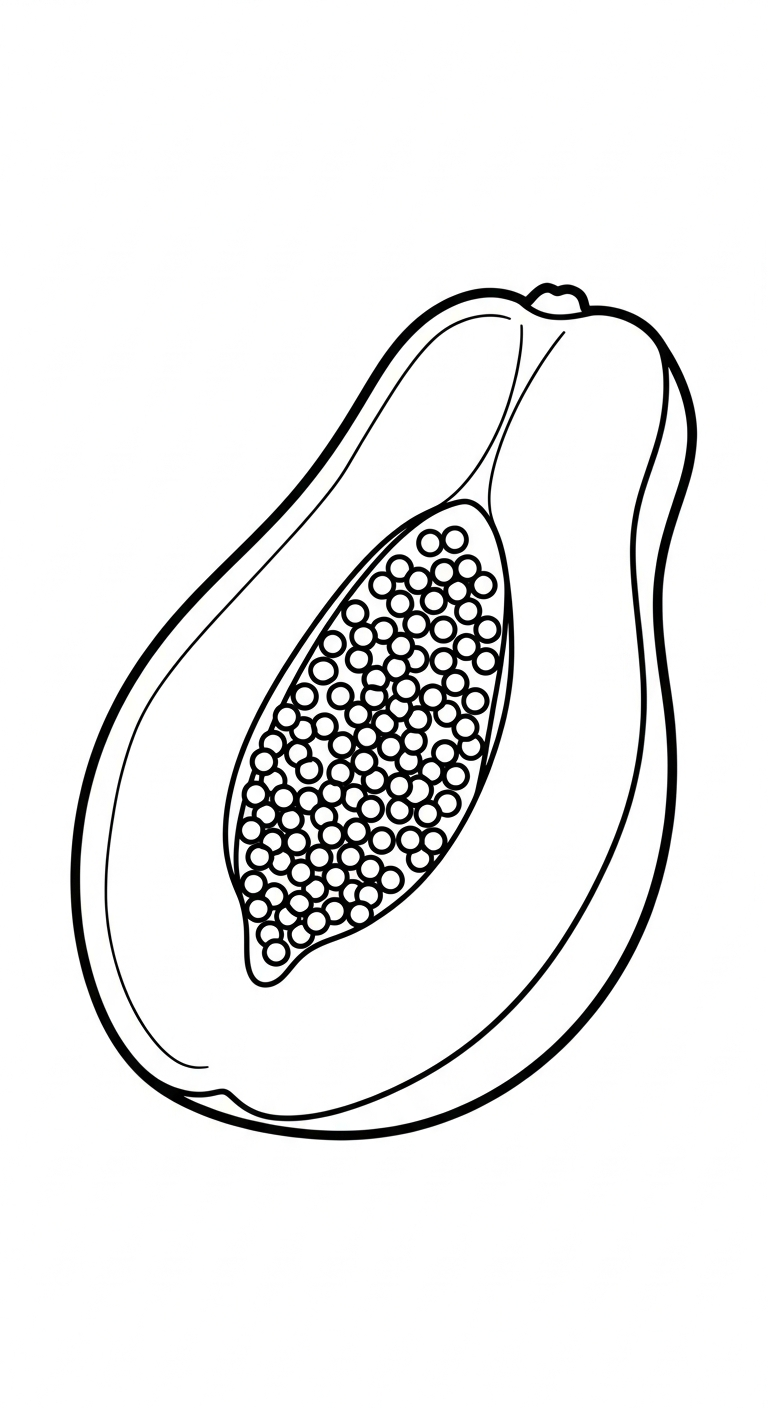 tranh tô màu đu đủ cho trẻ em