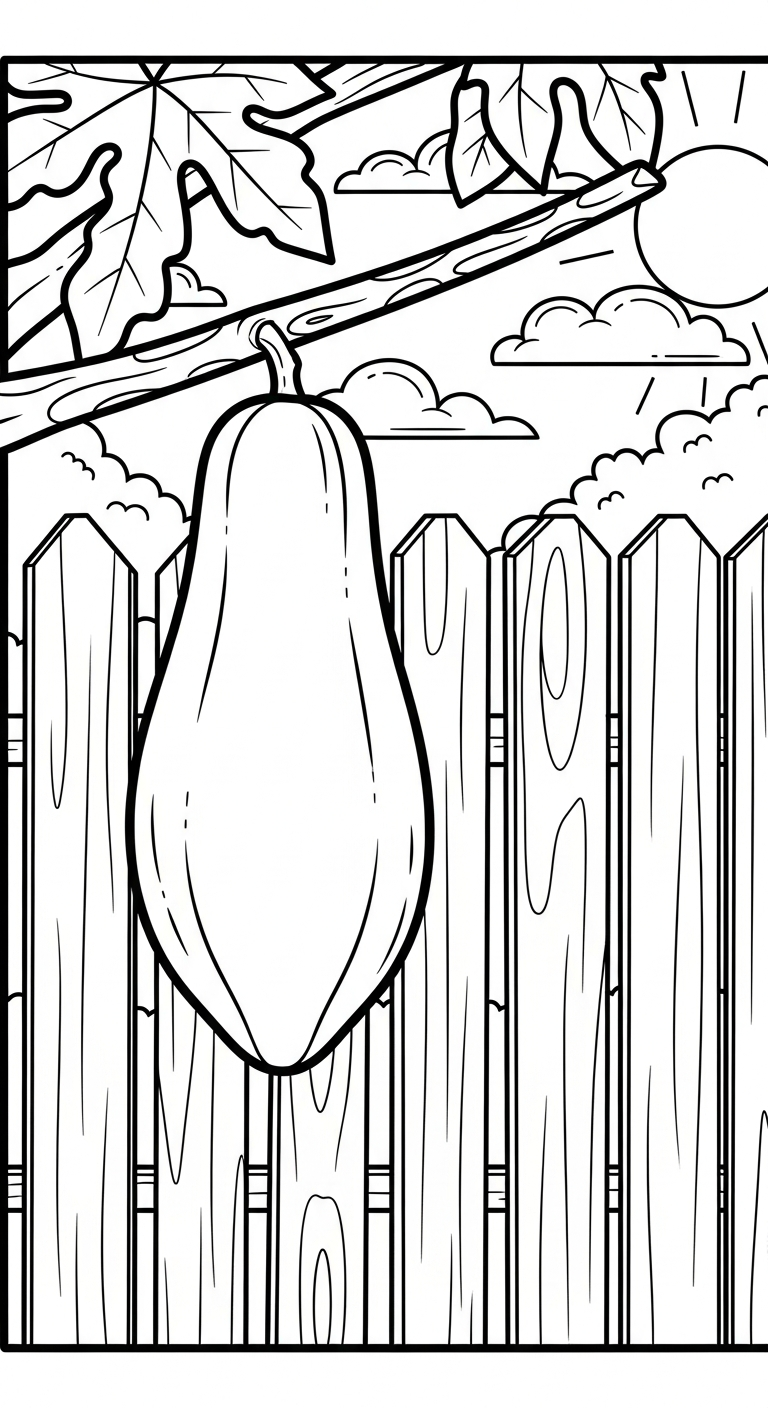 tranh tô màu đu đủ cho bé 8 tuổi