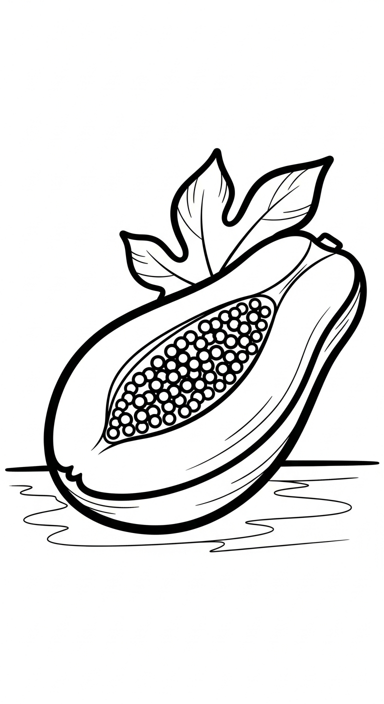 hình tô màu đu đủ cho bé